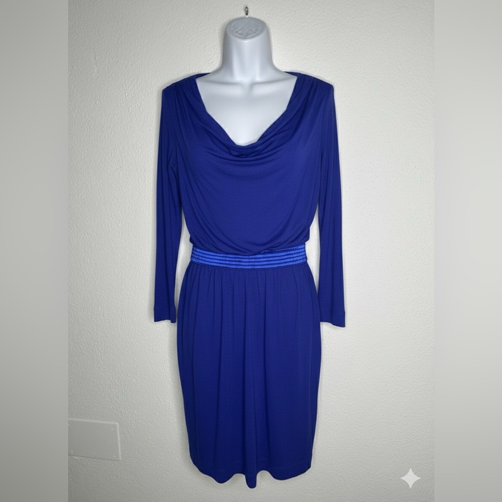 Mango Royal Blue Long Sleeve Dress
